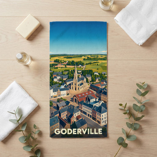 Serviette de bain 30 cm x 60 cm souvenir de Goderville