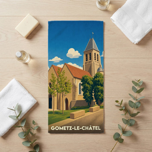 Serviette de bain 30 cm x 60 cm souvenir de Gometz-le-Châtel