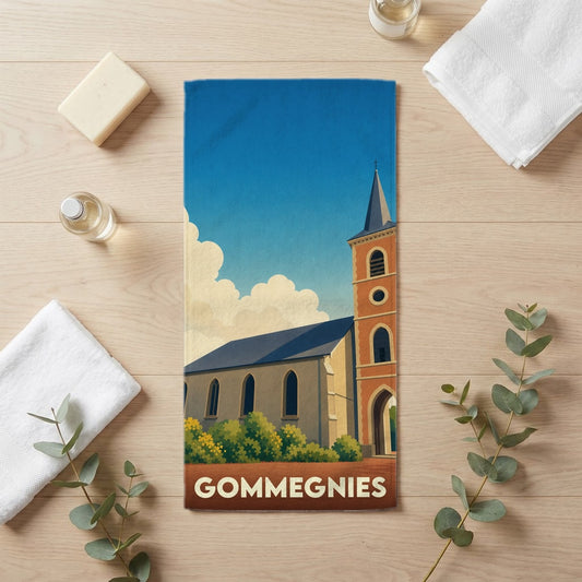 Serviette de bain 30 cm x 60 cm souvenir de Gommegnies
