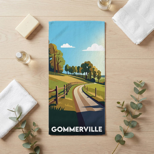 Serviette de bain 30 cm x 60 cm souvenir de Gommerville