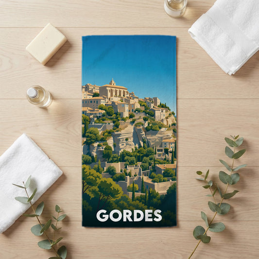 Serviette de bain 30 cm x 60 cm souvenir de Gordes