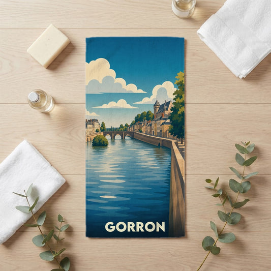 Serviette de bain 30 cm x 60 cm souvenir de Gorron