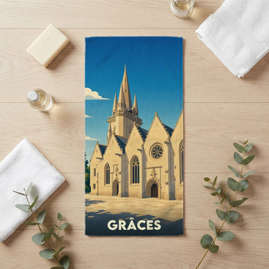 Serviette de bain 30 cm x 60 cm souvenir de Grâces