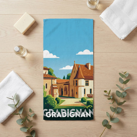 Serviette de bain 30 cm x 60 cm souvenir de Gradignan