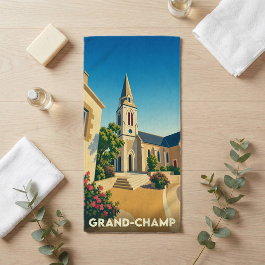 Serviette de bain 30 cm x 60 cm souvenir de Grand-Champ