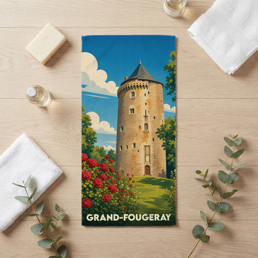 Serviette de bain 30 cm x 60 cm souvenir de Grand-Fougeray