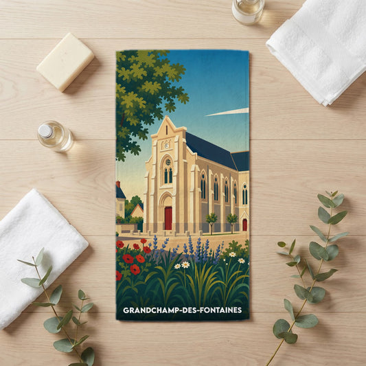Serviette de bain 30 cm x 60 cm souvenir de Grandchamp-des-Fontaines
