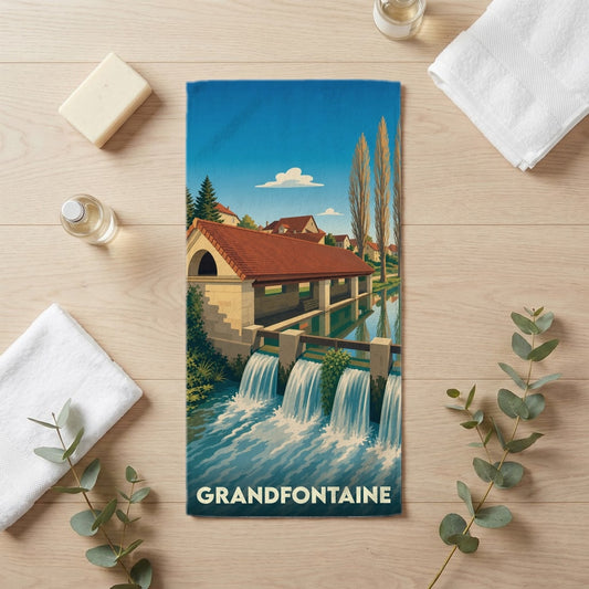 Serviette de bain 30 cm x 60 cm souvenir de Grandfontaine