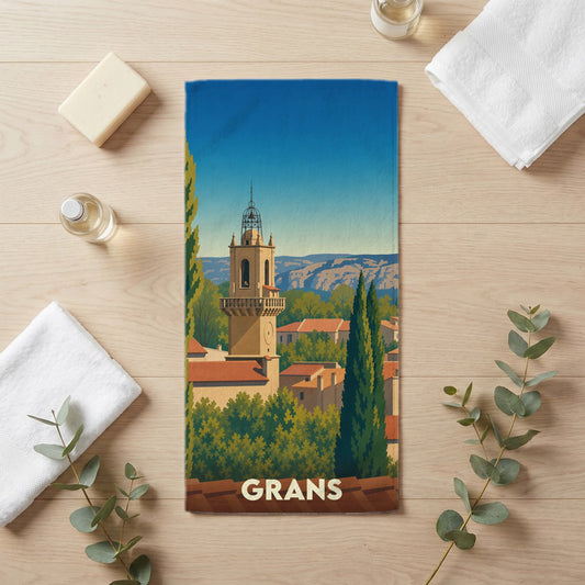 Serviette de bain 30 cm x 60 cm souvenir de Grans