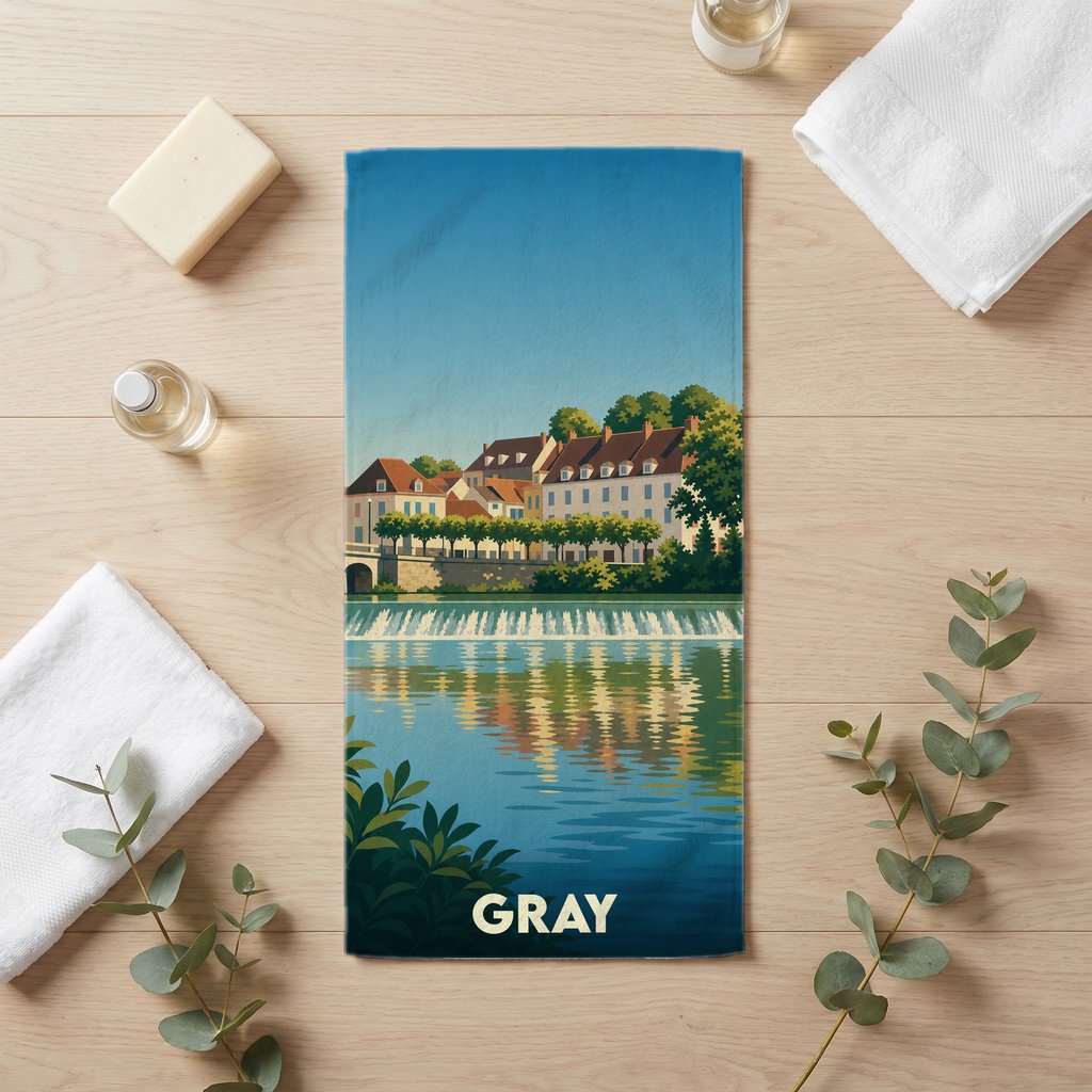 Serviette de bain 30 cm x 60 cm souvenir de Gray