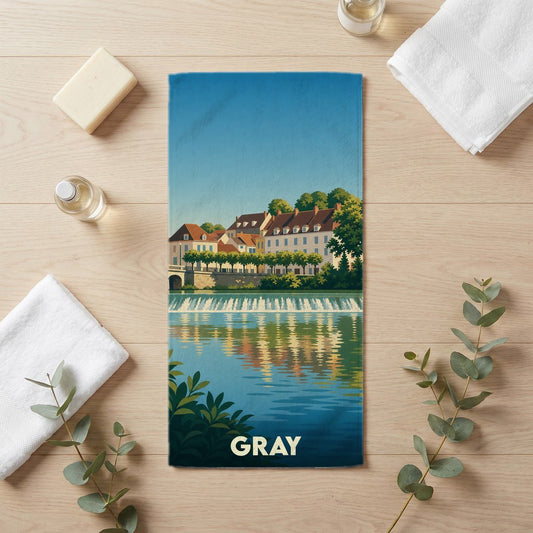 Serviette de bain 30 cm x 60 cm souvenir de Gray