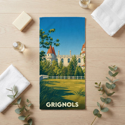 Serviette de bain 30 cm x 60 cm souvenir de Grignols