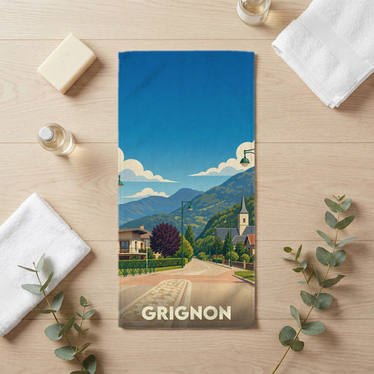 Serviette de bain 30 cm x 60 cm souvenir de Grignon