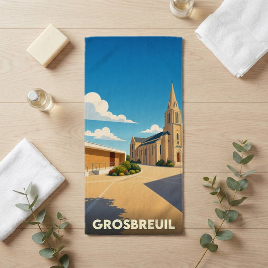 Serviette de bain 30 cm x 60 cm souvenir de Grosbreuil