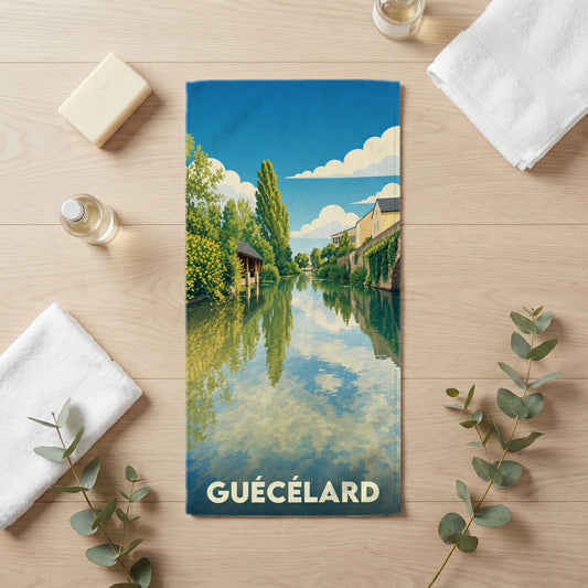 Serviette de bain 30 cm x 60 cm souvenir de Guécélard