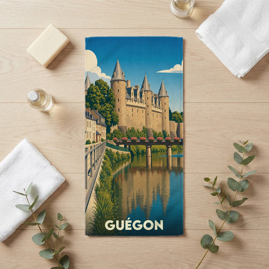 Serviette de bain 30 cm x 60 cm souvenir de Guégon