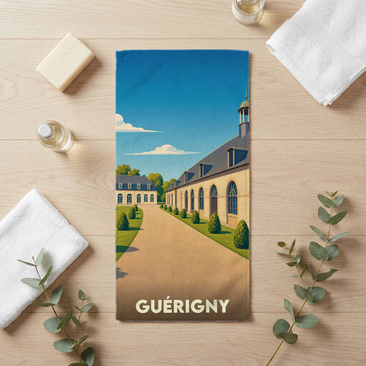 Serviette de bain 30 cm x 60 cm souvenir de Guérigny