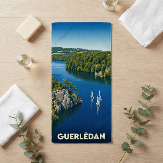 Serviette de bain 30 cm x 60 cm souvenir de Guerlédan
