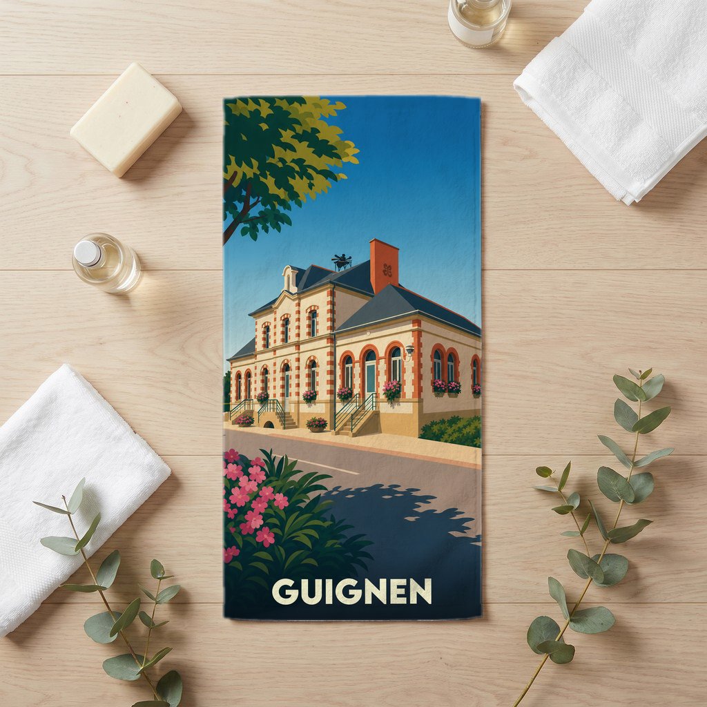 Serviette de bain 30 cm x 60 cm souvenir de Guignen