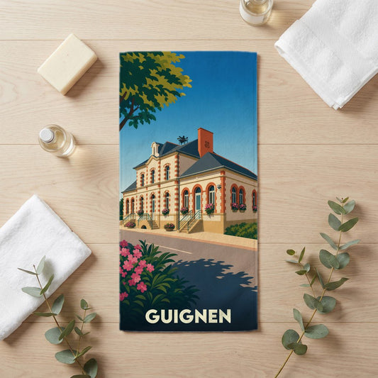 Serviette de bain 30 cm x 60 cm souvenir de Guignen