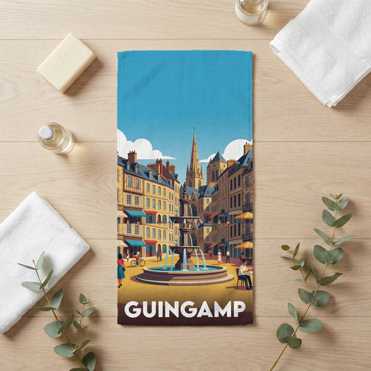 Serviette de bain 30 cm x 60 cm souvenir de Guingamp