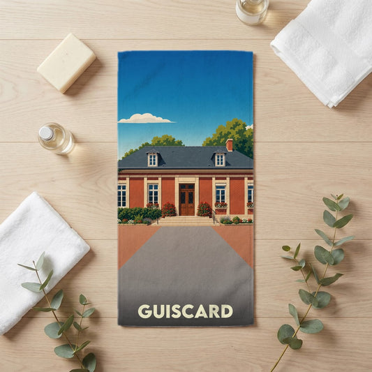 Serviette de bain 30 cm x 60 cm souvenir de Guiscard