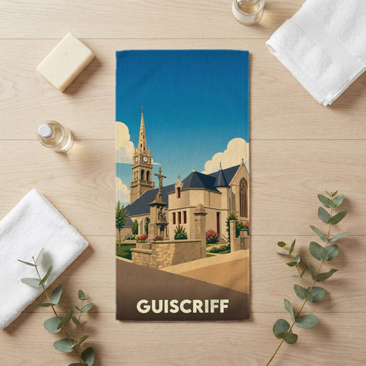 Serviette de bain 30 cm x 60 cm souvenir de Guiscriff