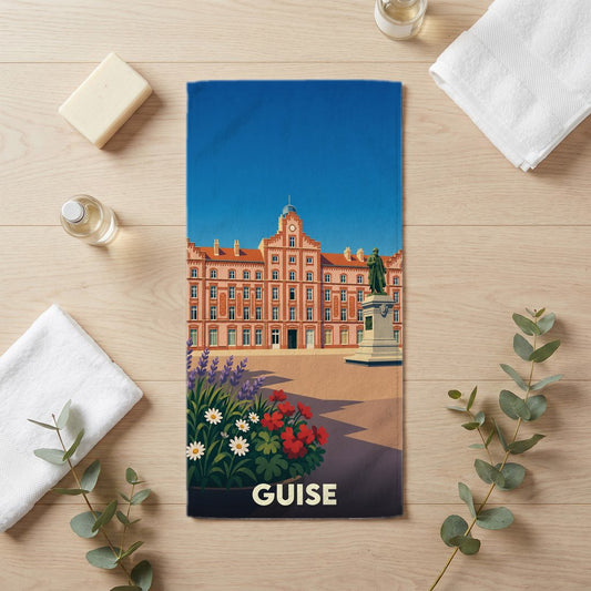 Serviette de bain 30 cm x 60 cm souvenir de Guise