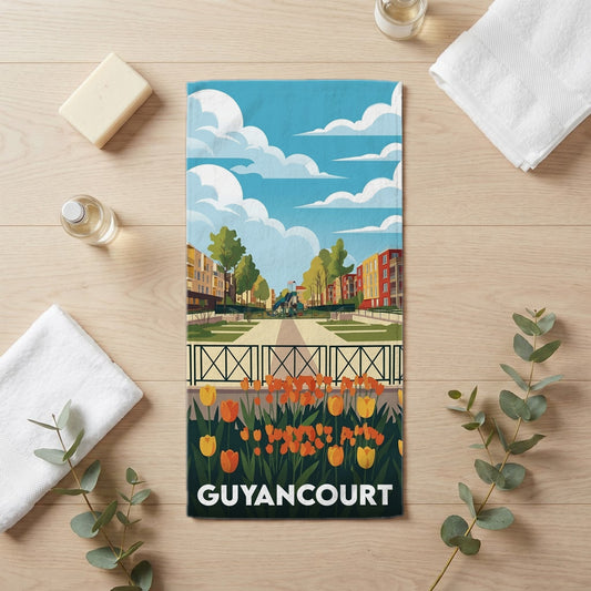 Serviette de bain 30 cm x 60 cm souvenir de Guyancourt