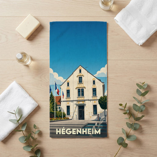 Serviette de bain 30 cm x 60 cm souvenir de Hégenheim