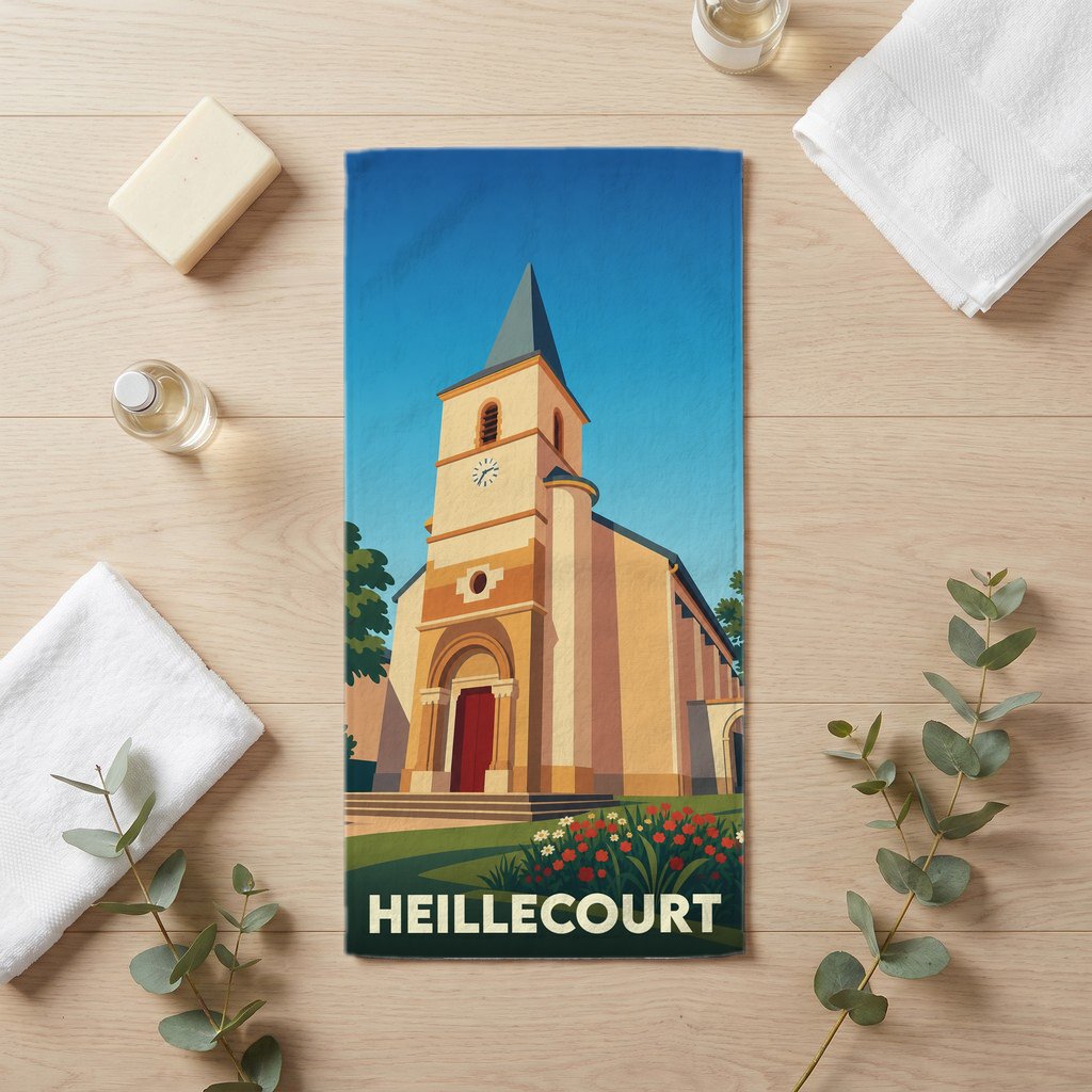 Serviette de bain 30 cm x 60 cm souvenir de Heillecourt