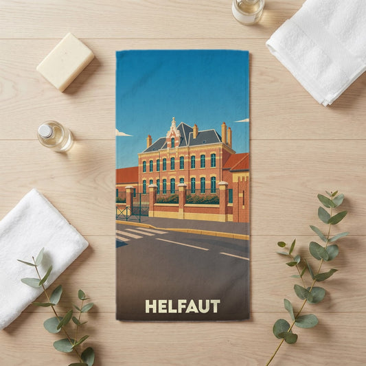 Serviette de bain 30 cm x 60 cm souvenir de Helfaut