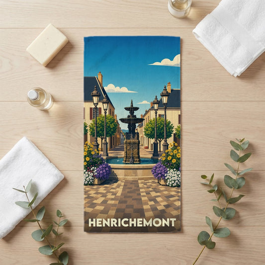 Serviette de bain 30 cm x 60 cm souvenir de Henrichemont