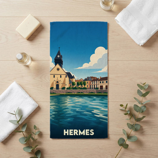 Serviette de bain 30 cm x 60 cm souvenir de Hermes