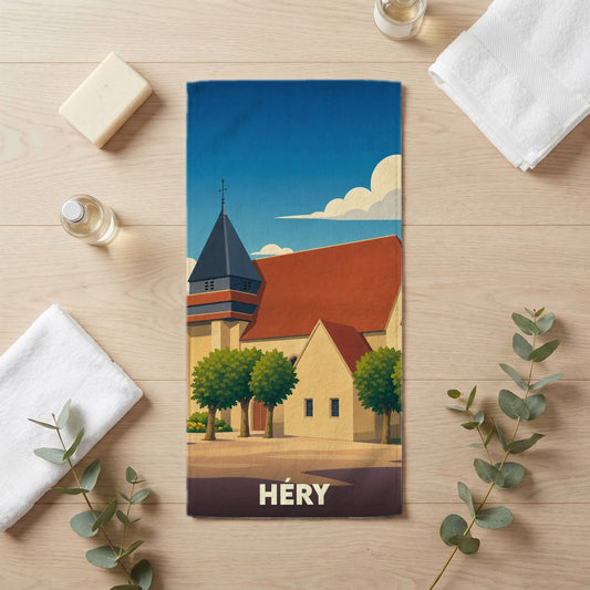 Serviette de bain 30 cm x 60 cm souvenir de Héry