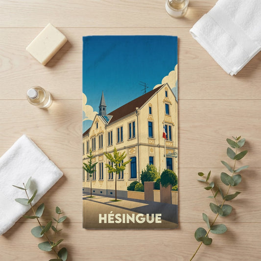 Serviette de bain 30 cm x 60 cm souvenir de Hésingue
