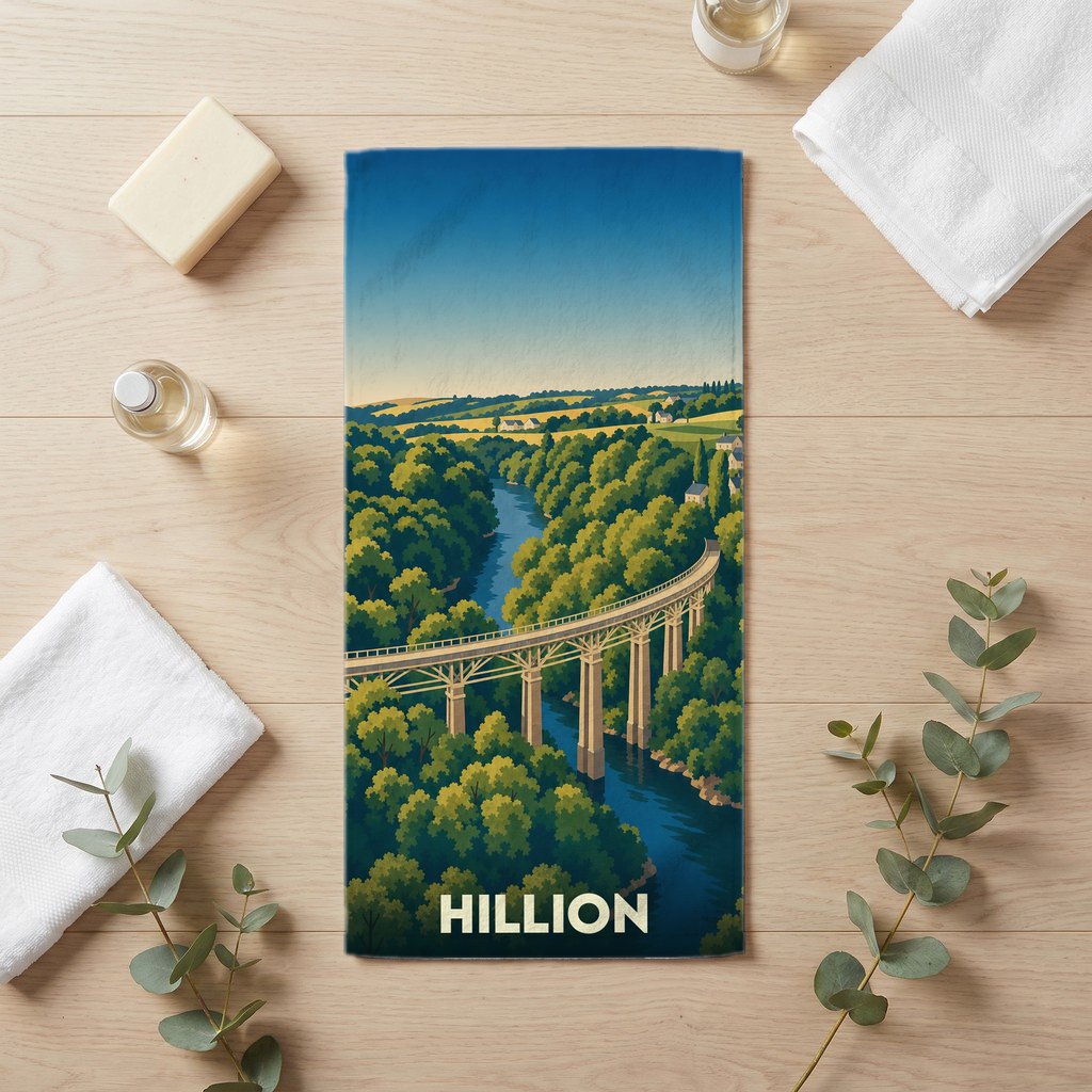 Serviette de bain 30 cm x 60 cm souvenir de Hillion