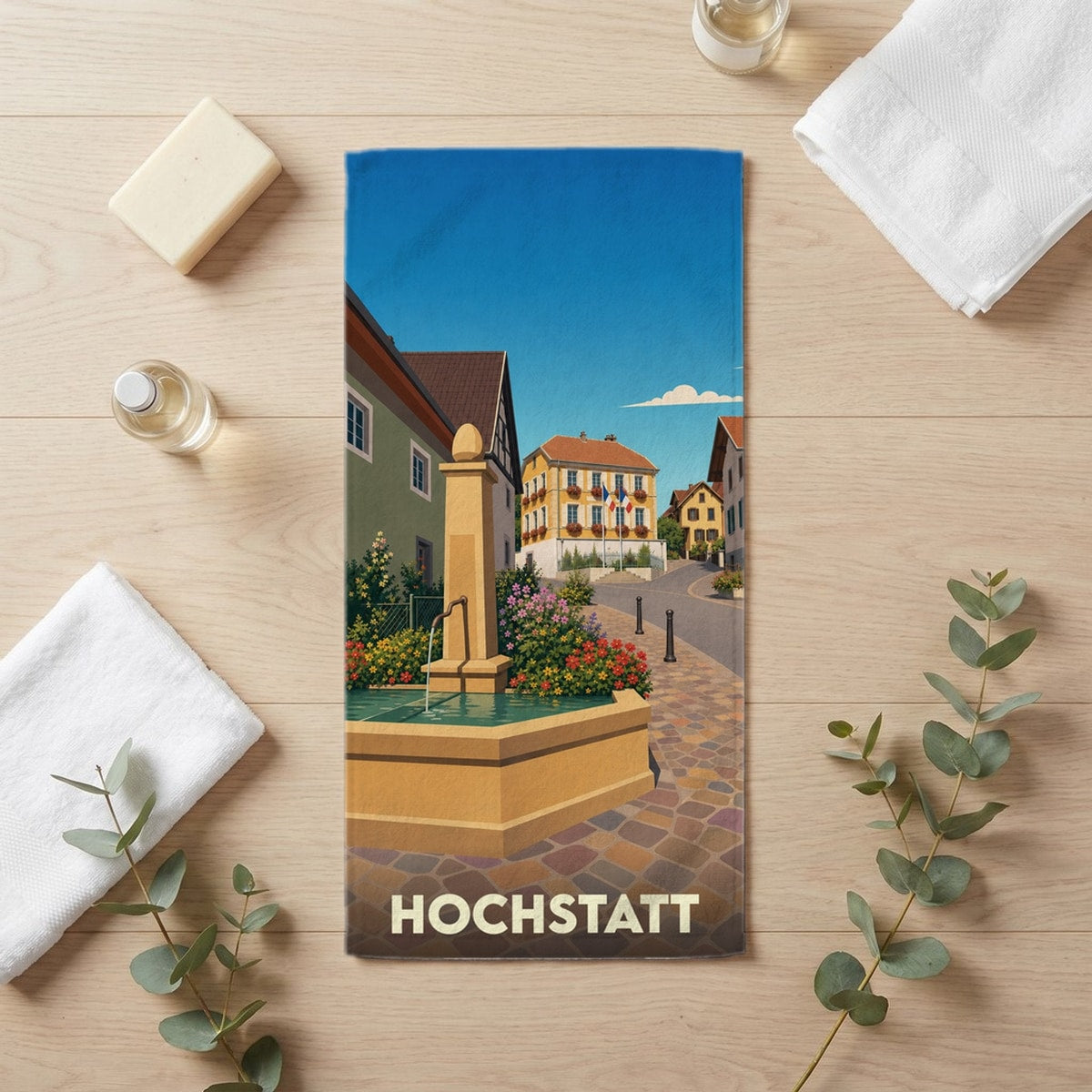 Serviette de bain 30 cm x 60 cm souvenir de Hochstatt