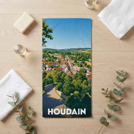 Serviette de bain 30 cm x 60 cm souvenir de Houdain