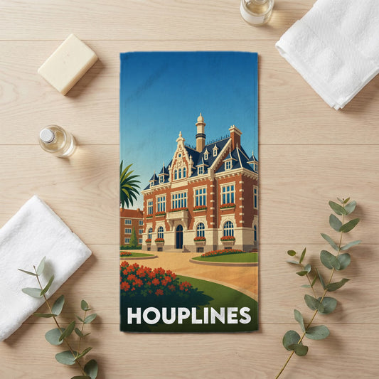 Serviette de bain 30 cm x 60 cm souvenir de Houplines