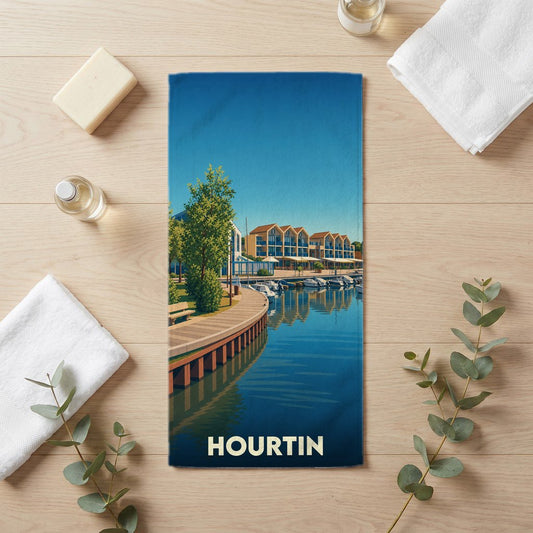 Serviette de bain 30 cm x 60 cm souvenir de Hourtin