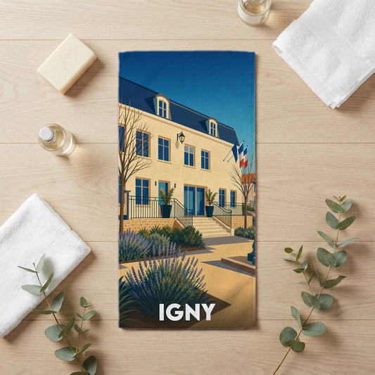 Serviette de bain 30 cm x 60 cm souvenir de Igny