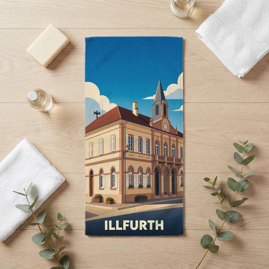 Serviette de bain 30 cm x 60 cm souvenir de Illfurth