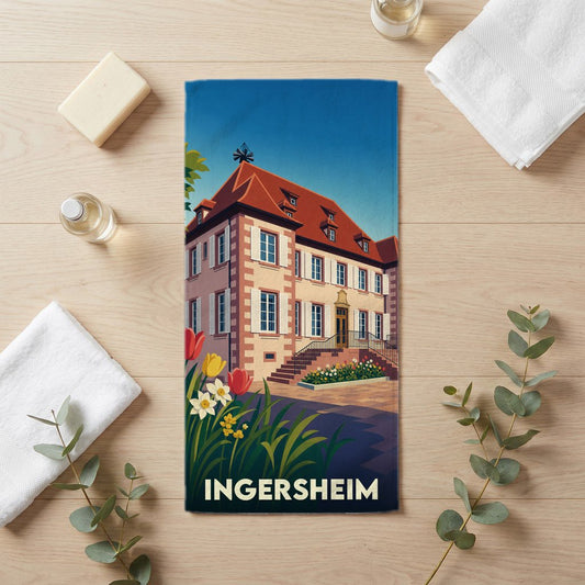 Serviette de bain 30 cm x 60 cm souvenir de Ingersheim