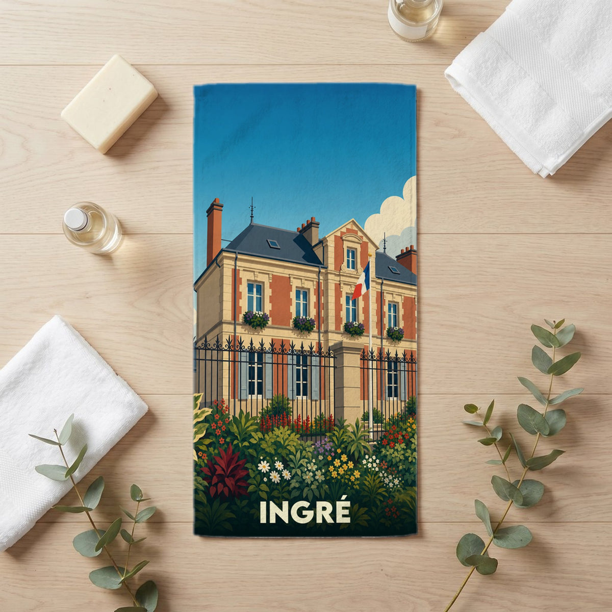 Serviette de bain 30 cm x 60 cm souvenir de Ingré