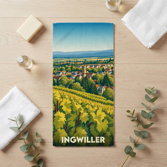 Serviette de bain 30 cm x 60 cm souvenir de Ingwiller