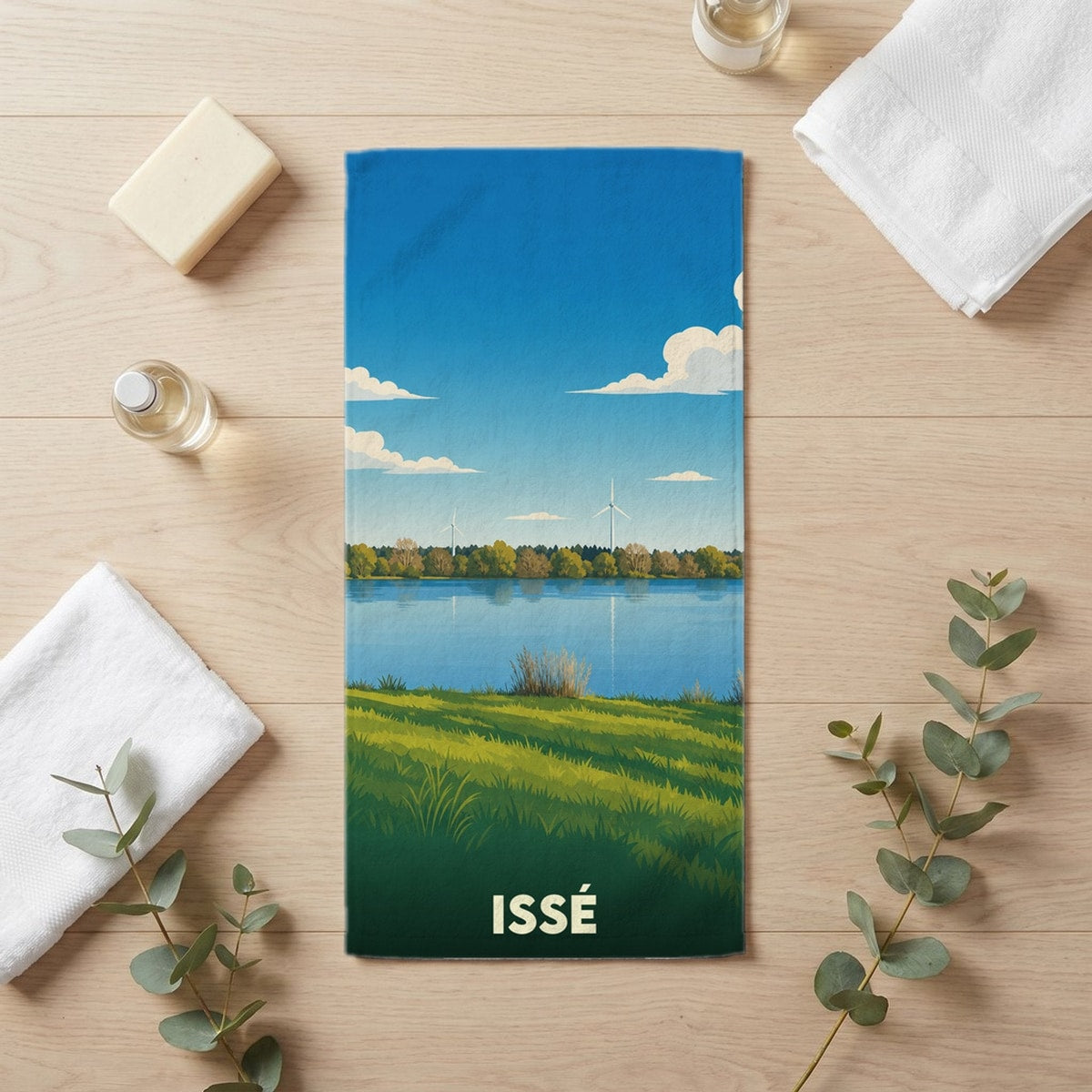 Serviette de bain 30 cm x 60 cm souvenir de Issé