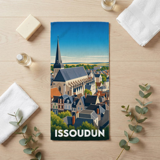 Serviette de bain 30 cm x 60 cm souvenir de Issoudun
