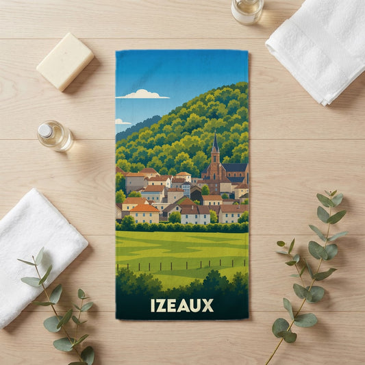 Serviette de bain 30 cm x 60 cm souvenir de Izeaux