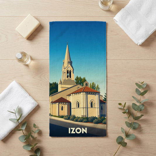Serviette de bain 30 cm x 60 cm souvenir de Izon
